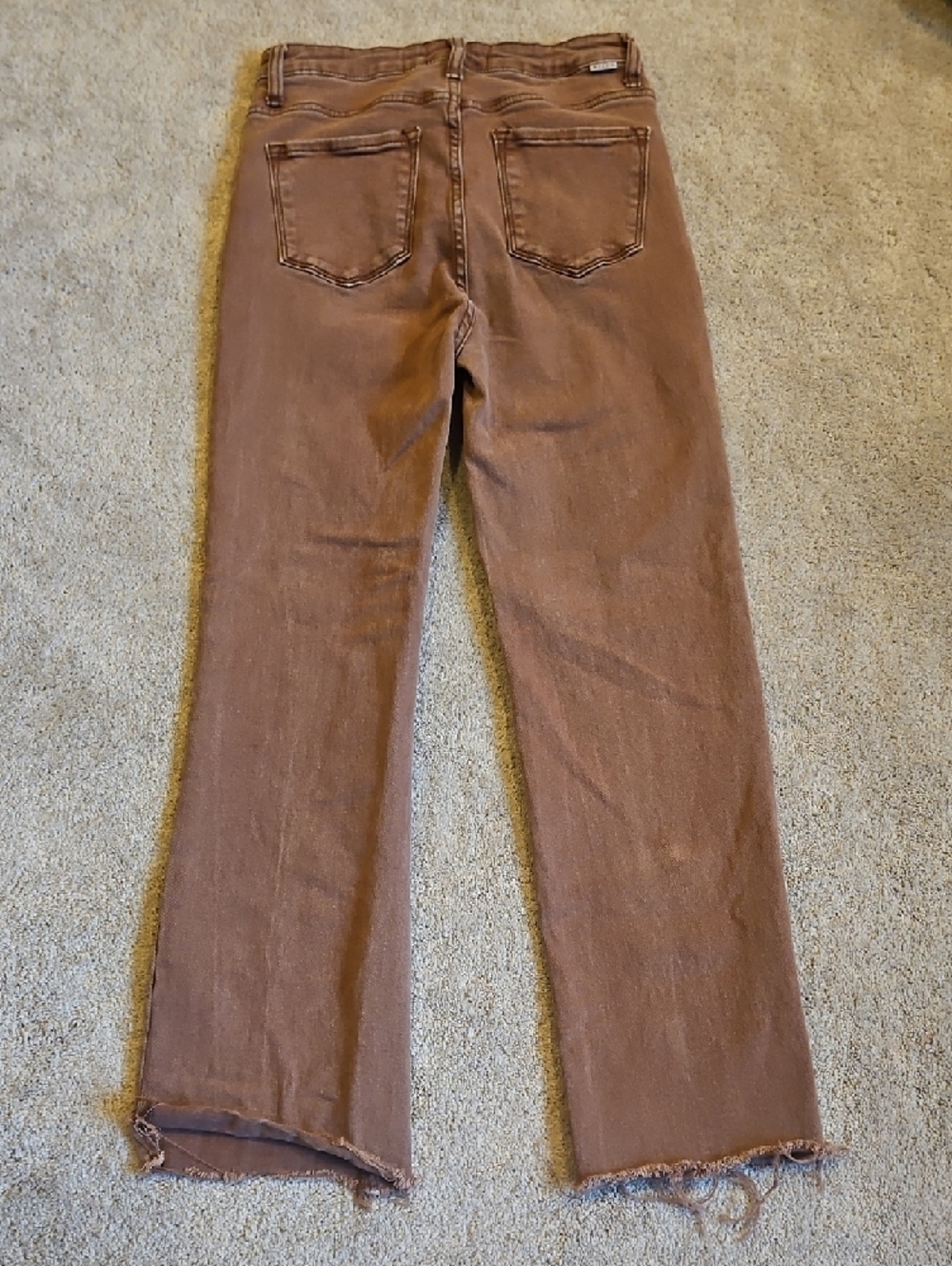 Risen Women's Brown Wide-Leg Jeans with Raw Hem - Picture 10 of 12